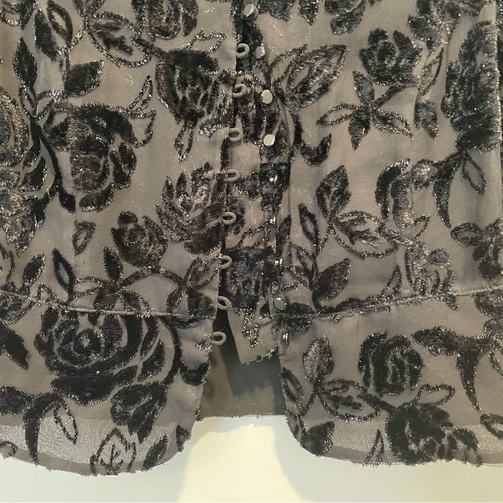 Talbots Petites Black Button Down Collared With F… - image 8